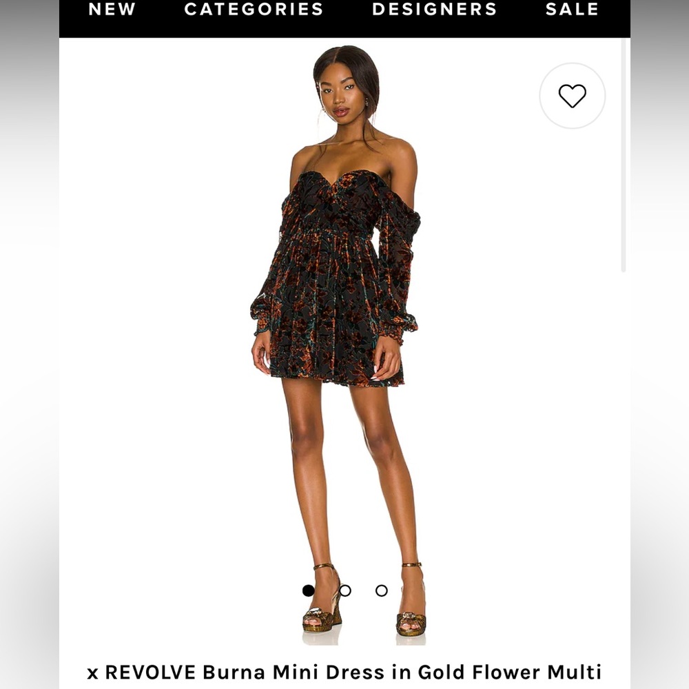 x REVOLVE Burna Mini Dress in Gold Flower Multi